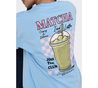 Kurzarmshirt ONLY "ONLRITA S/S PRINTED TEE CS JRS", Damen, Gr. XL, placid blau print:matcha, Jersey, Obermaterial: 100% Baumwolle, bedruckt, loose fit normal, Rundhals, Shirts, Baumwolle, loose fit, R
