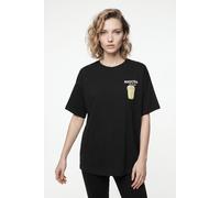Kurzarmshirt ONLY "ONLRITA S/S PRINTED TEE CS JRS", Damen, Gr. XL, schwarz (schwarz print:matcha), Jersey, Obermaterial: 100% Baumwolle, bedruckt, loose fit normal, Rundhals, Shirts, Baumwolle, loose