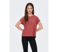 Kurzarmshirt ONLY "ONLSMILLA LIFE S/S TOP JRS NOOS", Damen, Gr. M, spiced apple, Jersey, Obermaterial: 95% Polyester, 5% Elasthan, unifarben, regular fit normal, Rundhals, Shirts, regular fit, modisch