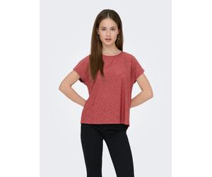 Kurzarmshirt ONLY "ONLSMILLA LIFE S/S TOP JRS NOOS", Damen, Gr. S, spiced apple, Jersey, Obermaterial: 95% Polyester, 5% Elasthan, unifarben, regular fit normal, Rundhals, Shirts, regular fit, modisch