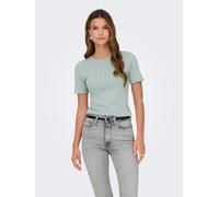 Kurzarmshirt ONLY "ONLTENNA O-NECK S/S TOP JRS NOOS", Damen, Gr. M, jadeite, Jersey, Obermaterial: 50% Baumwolle, 50% Polyester, unifarben, regular fit normal, Rundhals, Shirts (41036119-M) jadeite