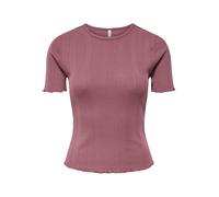 Kurzarmshirt ONLY "ONLTENNA O-NECK S/S TOP JRS NOOS", Damen, Gr. M, rose braun, Jersey, Obermaterial: 50% Baumwolle, 50% Polyester, unifarben, regular fit normal, Rundhals, Shirts Kurzarmshirt, Topsel