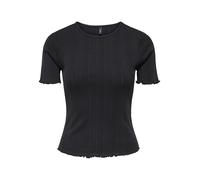 Kurzarmshirt ONLY "ONLTENNA O-NECK S/S TOP JRS NOOS", Damen, Gr. XL, schwarz, Jersey, Obermaterial: 50% Baumwolle, 50% Polyester, unifarben, regular fit normal, Rundhals, Shirts (15926155-XL) schwarz
