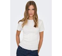 Kurzarmshirt ONLY "ONLTENNA O-NECK S/S TOP JRS NOOS", Damen, Gr. XS, cloud dancer, Jersey, Obermaterial: 50% Baumwolle, 50% Polyester, unifarben, regular fit normal, Rundhals, Shirts Kurzarmshirt (851