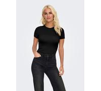 ONLY "ONLVAL - Basic-Shirt mit Stretchkomfort für jeden Tag" regular fit, modisch, Jersey, Baumwollmischung, Rundhals (87885069-L) schwarz