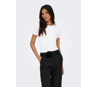 Kurzarmshirt ONLY "ONLVAL LIFE S/S O-NECK TOP JRS", Damen, Gr. XL, hellweiß, Jersey, Obermaterial: 95% Baumwolle, 5% Elasthan, unifarben, normal, Rundhals, Shirts Kurzarmshirt (53209041-XL)
