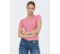 Only Slim Fit T-Shirt aus Baumwoll-Mix Modell 'VAL LIFE' in Rose, Größe XS