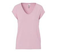 Kurzarmshirt PIECES "PC BILLO", Damen, Gr. M, rosa (roseate spoonbill detail:gold lurex), Jersey, Obermaterial: 85% Viskose, 10% metallisierte Fasern, 5% Elasthan, Glitzermuster, bequem normal, Rundha