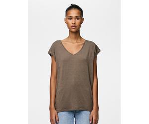 Kurzarmshirt PIECES "PC BILLO", Damen, Gr. XL, morel detail:lurex gold, Jersey, Obermaterial: 85% Viskose, 10% metallisierte Fasern, 5% Elasthan, Glitzermuster, unifarben, bequem normal, Rundhals, Shi