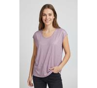 Kurzarmshirt PIECES "PCALICE SS GLITTER TEE JRS NOOS BC", Damen, Gr. XS, winsome orchid detail:glitter silber, Jersey, Obermaterial: 95% Viskose, 5% Elasthan, glänzend, unifarben, regular fit normal,