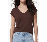 Kurzarmshirt PIECES "PCKAMALA TEE NOOS BC", Damen, Gr. M, chicory coffee, Single Jersey, Obermaterial: 73% Modal, 27% Polyester, unifarben, regular fit normal, V-Ausschnitt, Shirts, Materialmix, regul