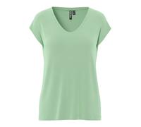 Kurzarmshirt PIECES "PCKAMALA TEE NOOS BC", Damen, Gr. M, sprucestone, Single Jersey, Obermaterial: 73% Modal, 27% Polyester, unifarben, regular fit normal, V-Ausschnitt, Shirts, Materialmix, regular