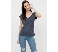 Kurzarmshirt PIECES "PCKAMALA TEE NOOS BC", Damen, Gr. XL, blau (ombre blau), Single Jersey, Obermaterial: 73% Modal, 27% Polyester, unifarben, Basic normal, V-Ausschnitt, Shirts (54426511-XL) ombre b