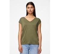 Kurzarmshirt PIECES "PCKAMALA TEE NOOS BC", Damen, Gr. XL, grape leaf, Single Jersey, Obermaterial: 73% Modal, 27% Polyester, unifarben, regular fit normal, V-Ausschnitt, Shirts Kurzarmshirt, Material