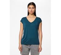 Kurzarmshirt PIECES "PCKAMALA TEE NOOS BC", Damen, Gr. XL, grün (reflecting pond), Single Jersey, Obermaterial: 73% Modal, 27% Polyester, unifarben, Basic normal, V-Ausschnitt, Shirts (93073653-XL) re