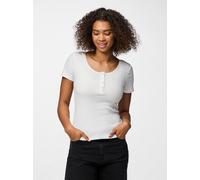 Kurzarmshirt PIECES "PCKITTE SS TOP NOOS BC", Damen, Gr. L, weiß (hellweiß), Rippware, Obermaterial: 95% Baumwolle, 5% Elasthan, unifarben, slim fit normal, Rundhals, Shirts, Baumwollmischung, slim fi