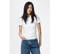 Kurzarmshirt PIECES "PCLULA SS TEE JRS NOOS", Damen, Gr. L, weiß (hellweiß), Jersey, Obermaterial: 90% Nylon, 10% Elasthan, unifarben, normal, Rundhals, Shirts, Materialmix (33107015-L) hellweiß