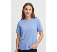 Kurzarmshirt PIECES "PCRIA SS LUREX NECK TEE JRS NOOS BC", Damen, Gr. S, hydrangea detail:lurex rib, Jersey, Obermaterial: 100% Baumwolle, unifarben, regular fit normal, Rundhals, Shirts, mit Glitzerd