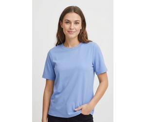 Kurzarmshirt PIECES "PCRIA SS LUREX NECK TEE JRS NOOS BC", Damen, Gr. S, hydrangea detail:lurex rib, Jersey, Obermaterial: 100% Baumwolle, unifarben, regular fit normal, Rundhals, Shirts, mit Glitzerd