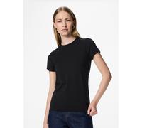 Kurzarmshirt PIECES "PCSIRENE TEE JRS NOOS", Damen, Gr. L, schwarz, Jersey, Obermaterial: 48% Baumwolle, 47% Modal, 5% Elasthan, unifarben, slim fit normal, Rundhals, Shirts, Baumwollmischung, slim fi