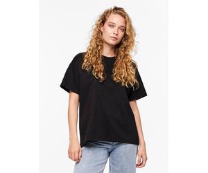 Kurzarmshirt PIECES "PCSKYLAR SS OVERSIZED TEE NOOS", Damen, Gr. M, schwarz, Jersey, Obermaterial: 57% Polyester, 43% Baumwolle, unifarben, oversize normal, Rundhals, Shirts (24296024-M) schwarz