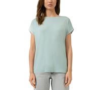 Kurzarmshirt QS, Damen, Gr. S (36), light petrol, Jersey, Obermaterial: 95% Lyocell, 5% Elasthan, unifarben, loose fit hüftlang, Rundhals, angeschnitten Aufschlag, Shirts, mit Ärmelaufschlag (59678464