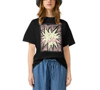 Kurzarmshirt QS, Damen, Gr. S, schwarz, Single Jersey, Obermaterial: 100% Baumwolle, bedruckt, normal hüftbedeckend, Rundhals, abgesteppte Kante, Shirts, Sommershirt mit Druck (43301058-S) schwarz