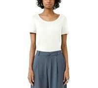 Kurzarmshirt QS, Damen, Gr. XS (34), weiß, Jersey, Obermaterial: 94% Polyamid, 6% Elasthan, unifarben, körpernah hüftbedeckend, tiefer Rundhals, Shirts, mit tiefem Rundhals (78482108-XS) weiß