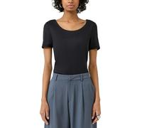 Kurzarmshirt QS, Damen, Gr. XXL (44), schwarz, Jersey, Obermaterial: 94% Polyamid, 6% Elasthan, unifarben, körpernah hüftbedeckend, tiefer Rundhals, Shirts, mit tiefem Rundhals (46902506-XXL) schwarz