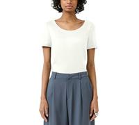 Kurzarmshirt QS, Damen, Gr. XXL (44), weiß, Jersey, Obermaterial: 94% Polyamid, 6% Elasthan, unifarben, körpernah hüftbedeckend, tiefer Rundhals, Shirts, mit tiefem Rundhals (78482108-XXL) weiß