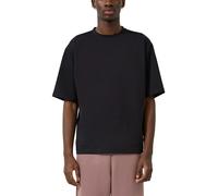 Kurzarmshirt QS, Herren, Gr. L, schwarz, Jersey, Obermaterial: 53% Baumwolle, 46% Polyester, 1% Elasthan, bestickt, unifarben, weit hüftbedeckend, Rundhals, abgesteppte Kante, Shirts, mit kleiner Logo