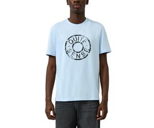 Kurzarmshirt QS, Jungen, Gr. XL, blau, Jersey, Obermaterial: 100% Baumwolle, bedruckt, normal hüftbedeckend, Rundhals, Shirts, mit Frontprint (35909000-XL) blau