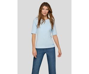 Kurzarmshirt RABE, Damen, Gr. 48, himmelblau, Jersey, Obermaterial: 95% Baumwolle, 5% Elasthan, unifarben, normal hüftbedeckend, Rundhals, Shirts, unifarben, mit Rundhals (29729646-48) himmelblau