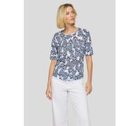 Kurzarmshirt RABE, Damen, Gr. 52, blau (pazifik), Jersey, Obermaterial: 50% Baumwolle, 50% Viskose, bedruckt, normal hüftbedeckend, Rundhals, Shirts, mit Allover-Print (95253330-52) pazifik