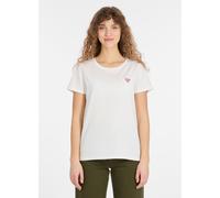 Kurzarmshirt RAGWEAR "ADORI A", Damen, Gr. XL, beige (ivory), Jersey, Obermaterial: 60% Baumwolle, 40% Polyester, bestickt, hüftbedeckend, Rundhals, Shirts Kurzarmshirt (15566710-XL)