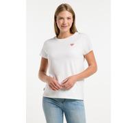 Kurzarmshirt RAGWEAR "ADORI A", Damen, Gr. XS, ivory, Jersey, Obermaterial: 60% Baumwolle, 40% Polyester, bestickt, hüftbedeckend, Rundhals, Shirts Kurzarmshirt (15566710-XS)