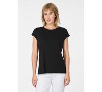 Kurzarmshirt RAGWEAR "DIONA", Damen, Gr. L, schwarz, Jersey, Obermaterial: 50% Baumwolle, 50% Modal, unifarben, normal, Rundhals, Shirts, Bestseller aus fließender Baumwoll-Modal-Mischung (25288550-L)