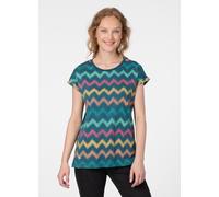 Kurzarmshirt RAGWEAR "DIONA PRINT", Damen, Gr. XXL, schwarz multi combo, Jersey, Obermaterial: 50% Baumwolle, 50% Modal, normal, Rundhals, Shirts Kurzarmshirt, Bestseller aus Baumwoll-Modal-Mix mit al