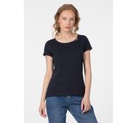 Kurzarmshirt RAGWEAR "FLLORAH GOTS", Damen, Gr. XL, navy, Jersey, Obermaterial: 100% Baumwolle, unifarben, normal, Rundhals, Shirts, Bestseller aus Single Jersey mit softem Finish und Knöpfen (9506344