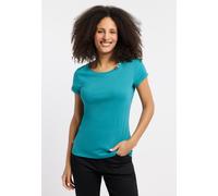 Kurzarmshirt RAGWEAR "FLLORAH GOTS", Damen, Gr. XXL, teal grün, Jersey, Obermaterial: 100% Baumwolle, unifarben, normal, Rundhals, Shirts, Bestseller aus Single Jersey mit softem Finish und Knöpfen (3