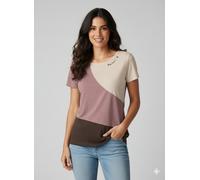 Kurzarmshirt RAGWEAR "MINT BLOCK O", Damen, Gr. L, mauve, Jersey, Obermaterial: 80% Baumwolle, 20% Polyester, colorblocking, Rundhals, Shirts, mit Logo-Patches an Saum und Ärmel (26617859-L) mauve