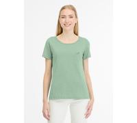 Kurzarmshirt RAGWEAR "MINTTA", Damen, Gr. L, grün (dusty grün), Jersey, Obermaterial: 50% Baumwolle, 50% Polyester, unifarben, regular fit normal, Rundhals, Shirts Kurzarmshirt (74245644-L)
