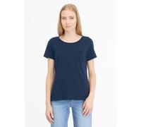 Kurzarmshirt RAGWEAR "MINTTA", Damen, Gr. L, schwarz (midnight), Jersey, Obermaterial: 50% Baumwolle, 50% Polyester, unifarben, regular fit normal, Rundhals, Shirts (15151153-L) midnight