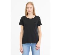 Kurzarmshirt RAGWEAR "MINTTA", Damen, Gr. XL, schwarz, Jersey, Obermaterial: 50% Baumwolle, 50% Polyester, unifarben, regular fit normal, Rundhals, Shirts (50124957-XL) schwarz