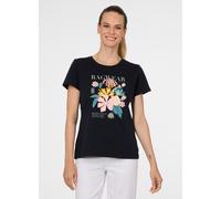 Kurzarmshirt RAGWEAR "MINTTA PP", Damen, Gr. M, schwarz (navy), Jersey, Obermaterial: 100% Baumwolle, bedruckt, loose fit normal, Rundhals, Shirts, mit bedruckter Optik und Druck, Loose Fit, pflegelei