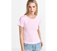 Kurzarmshirt RICHROYAL, Damen, Gr. M, spring blush, Single Jersey, Obermaterial: 70% Viskose, 27% Polyester, 3% Elasthan, unifarben, figurbetont normal, tiefer Rundhals, eingesetzt,Ärmel ohne Ärmelsch