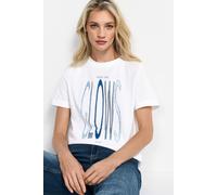 Kurzarmshirt RICHROYAL, Damen, Gr. S, weiß, Single Jersey, Obermaterial: 100% Baumwolle, Rundhals, abgesteppte Kante, Shirts Kurzarmshirt, Print "There she GLOWS again" (28424658-S)