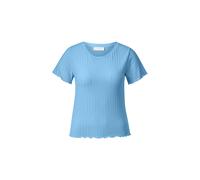 Kurzarmshirt RICHROYAL, Damen, Gr. XL, sailor sky, Single Jersey, Obermaterial: 71% Viskose, 25% Polyester, 4% Elasthan, figurbetont normal, tiefer Rundhals, eingesetzt,Ärmel ohne Ärmelschlitz gewellt