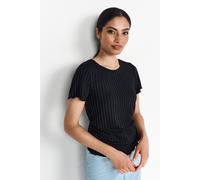 Kurzarmshirt RICHROYAL, Damen, Gr. XS, schwarz, Single Jersey, Obermaterial: 97% Baumwolle, 3% Elasthan, figurbetont normal, tiefer Rundhals, eingesetzt,Ärmel ohne Ärmelschlitz gewellter Abschluss, Sh