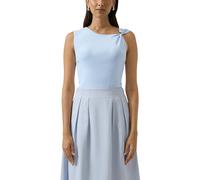 Kurzarmshirt S.OLIVER BLACK LABEL, Damen, Gr. 46, soft blau, Web, Obermaterial: 65% Viskose, 35% Polyamid, unifarben, regular fit normal, U-Boot-Ausschnitt, Shirts, mit Träger Detail (57720069-46) sof